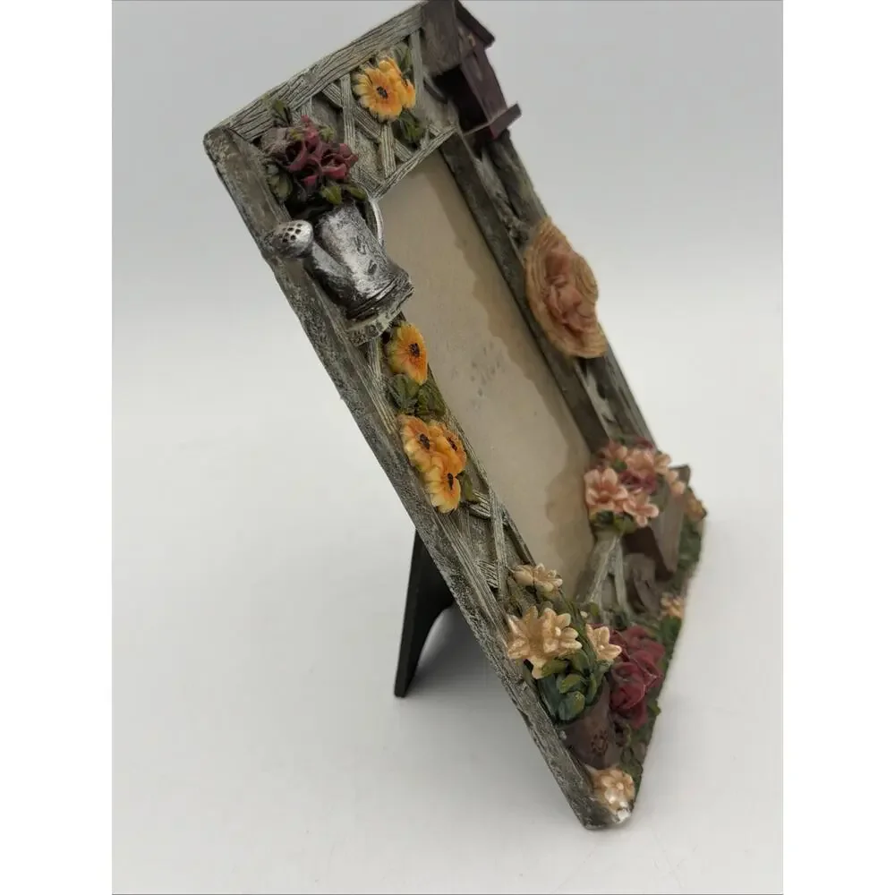 Cottagecore Garden Photo Frame 4x6 Floral Birdhouse Watering Can Country Decor